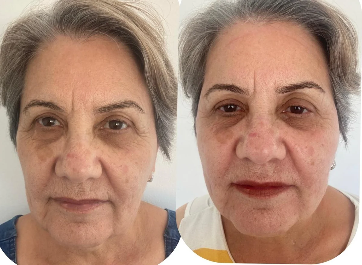 Antes e depois de tratamento facial na Clin Clin, em Belo Horizonte